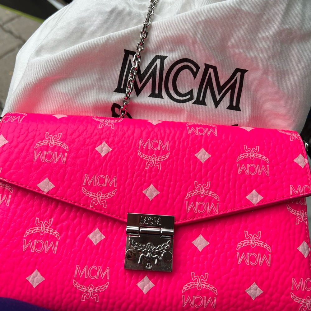 Visetos Coated Canvas Millie Crossbody Bag, Neon Pink